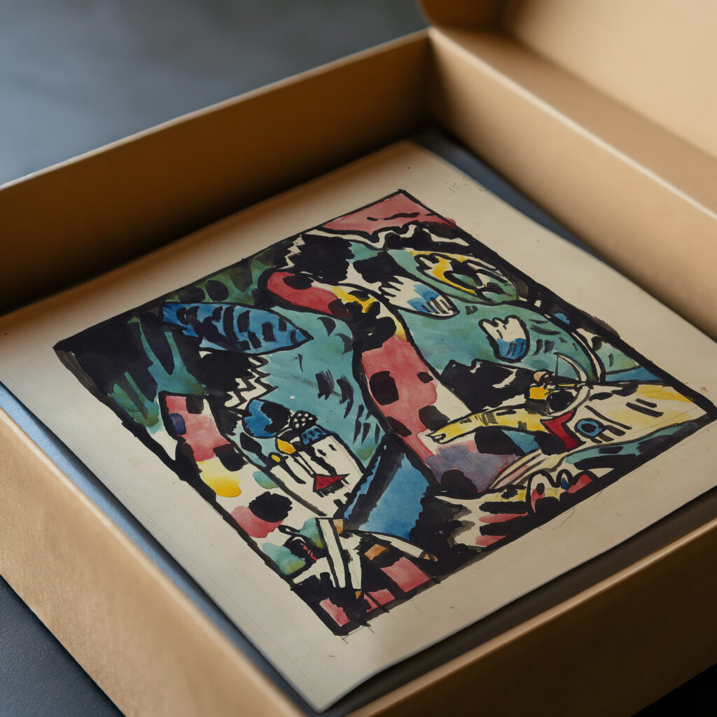Design for the color woodcut ‘Archer 1910 Wassily Kandinsky video mockup