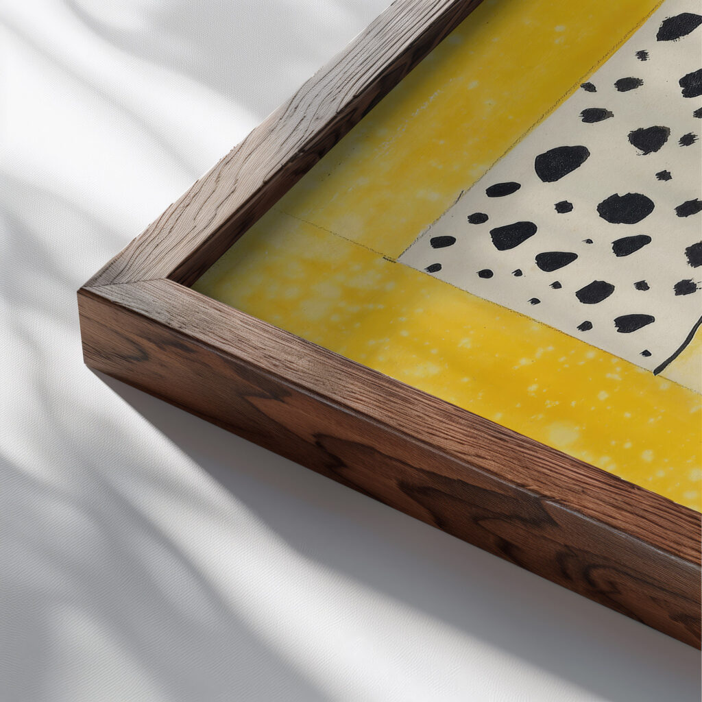 Design for the cover of the almanac ‘The Blue Rider 1911 Wassily Kandinsky 1 close up dark wood mockup