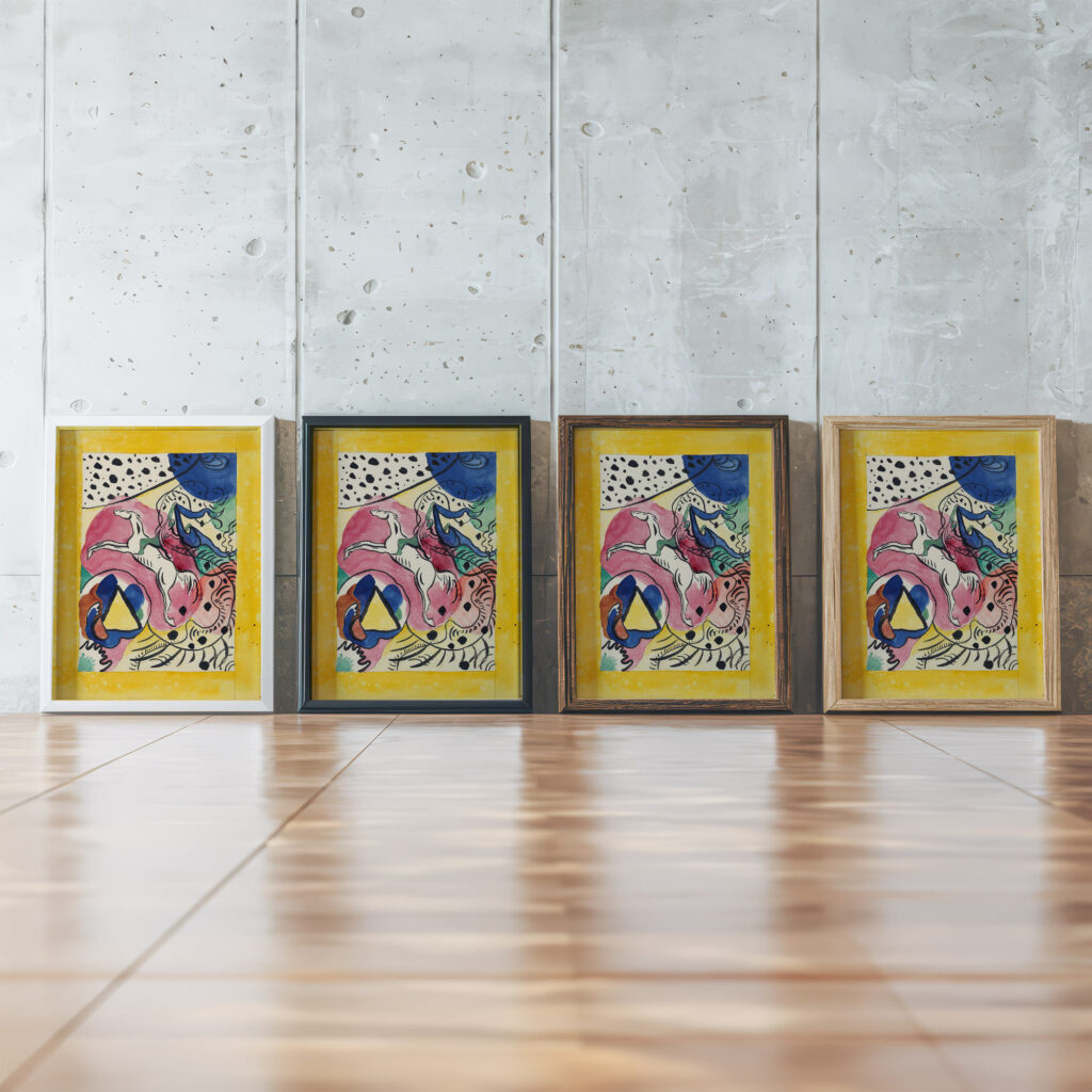 Design for the cover of the almanac ‘The Blue Rider 1911 Wassily Kandinsky 1 framed posters mockup