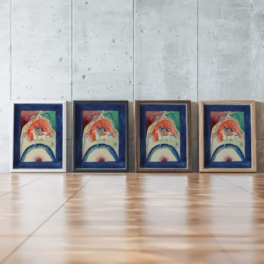 Design for the cover of the almanac ‘The Blue Rider 1911 Wassily Kandinsky framed posters mockup