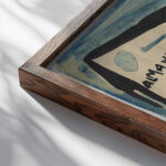 Design for the cover of the almanac ‘The Blue Rider VII 1911 Wassily Kandinsky close up dark wood mockup