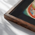 Design for the cover of the almanac ‘The Blue Rider VIIII 1911 Wassily Kandinsky close up dark wood mockup