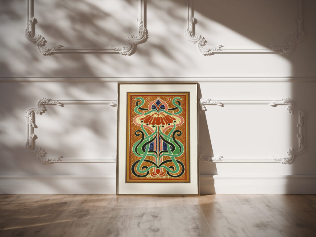 Design showing Analysis of Colour in a ‘Peacocks Plumage 1912 James Ward video mockup