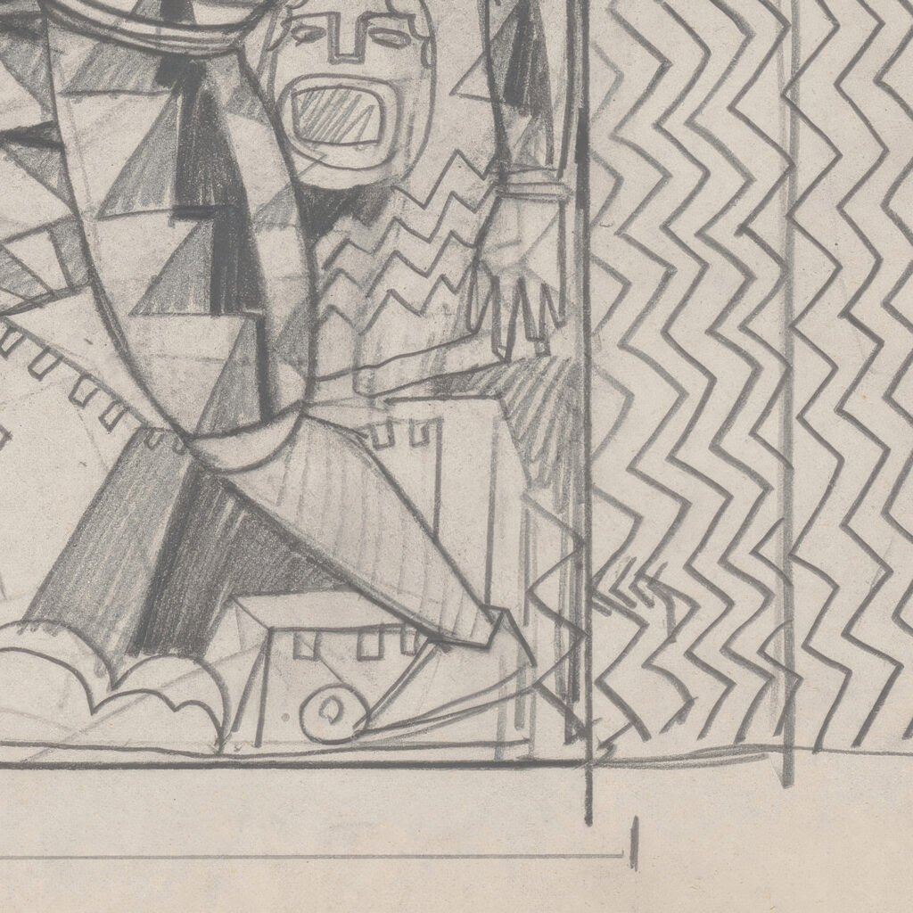 Design sketches for Hotel Alamac 71st and Broadway New York NY.Sketch for Medieval Grill Murals 1923 Winold Reiss 8 mockup