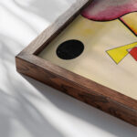 Deutliche Verbindung Clear Connection 1925 Wassily Kandinsky close up dark wood mockup