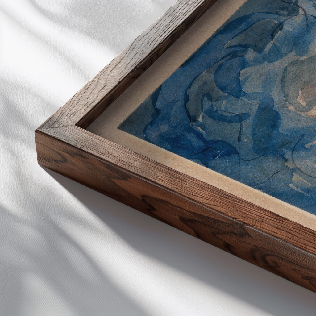 Deux Femmes dans Interieur 1892 Edouard Vuillard close up dark wood mockup