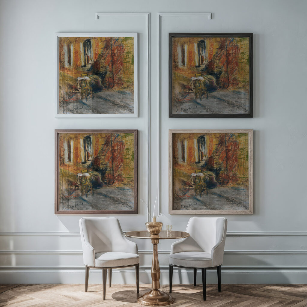 Deux figures assises sur les marches dune maison 1907 1908 Edouard Vuillard framed posters mockup