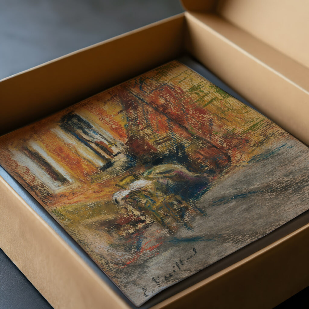 Deux figures assises sur les marches dune maison 1907 1908 Edouard Vuillard video mockup