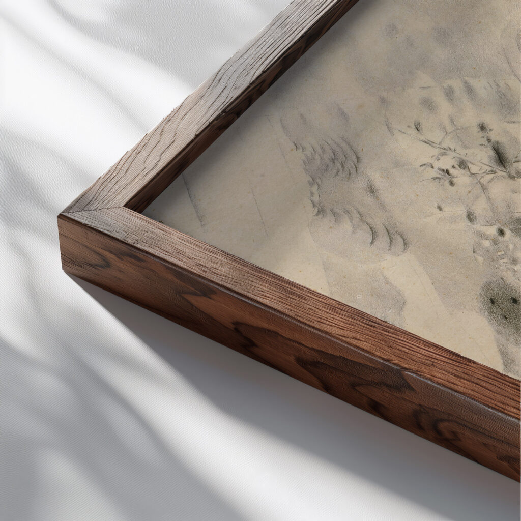 Diagonal Komposition Auferstehungsmotiv 1913 15 Otto Meyer Amden close up dark wood mockup