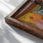 Die ArmSundrGloke zu Breeslau in der Stadt 1930 Adolf Wolfli close up dark wood mockup