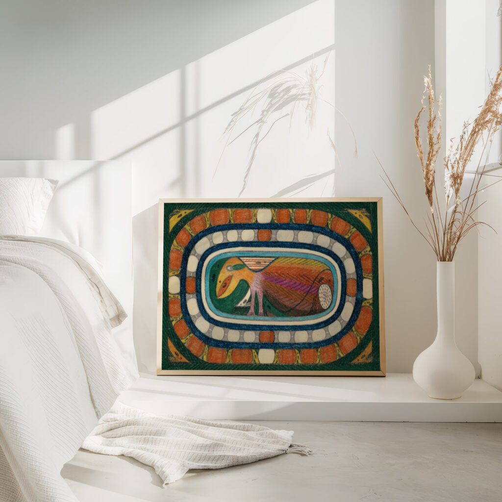 Die Delphine Ein absolutt ungefahrlicher RiesenVogel 1928 Adolf Wolfli 4 mockup