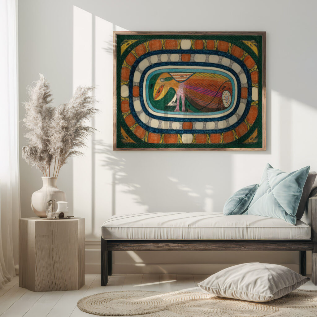 Die Delphine Ein absolutt ungefahrlicher RiesenVogel 1928 Adolf Wolfli 5 mockup