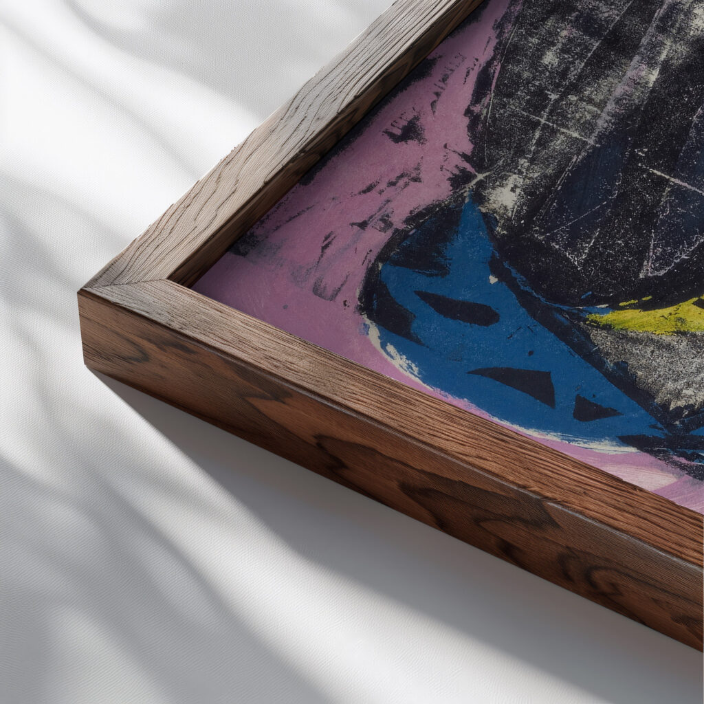 Die Geliebte 1915 Ernst Ludwig Kirchner close up dark wood mockup