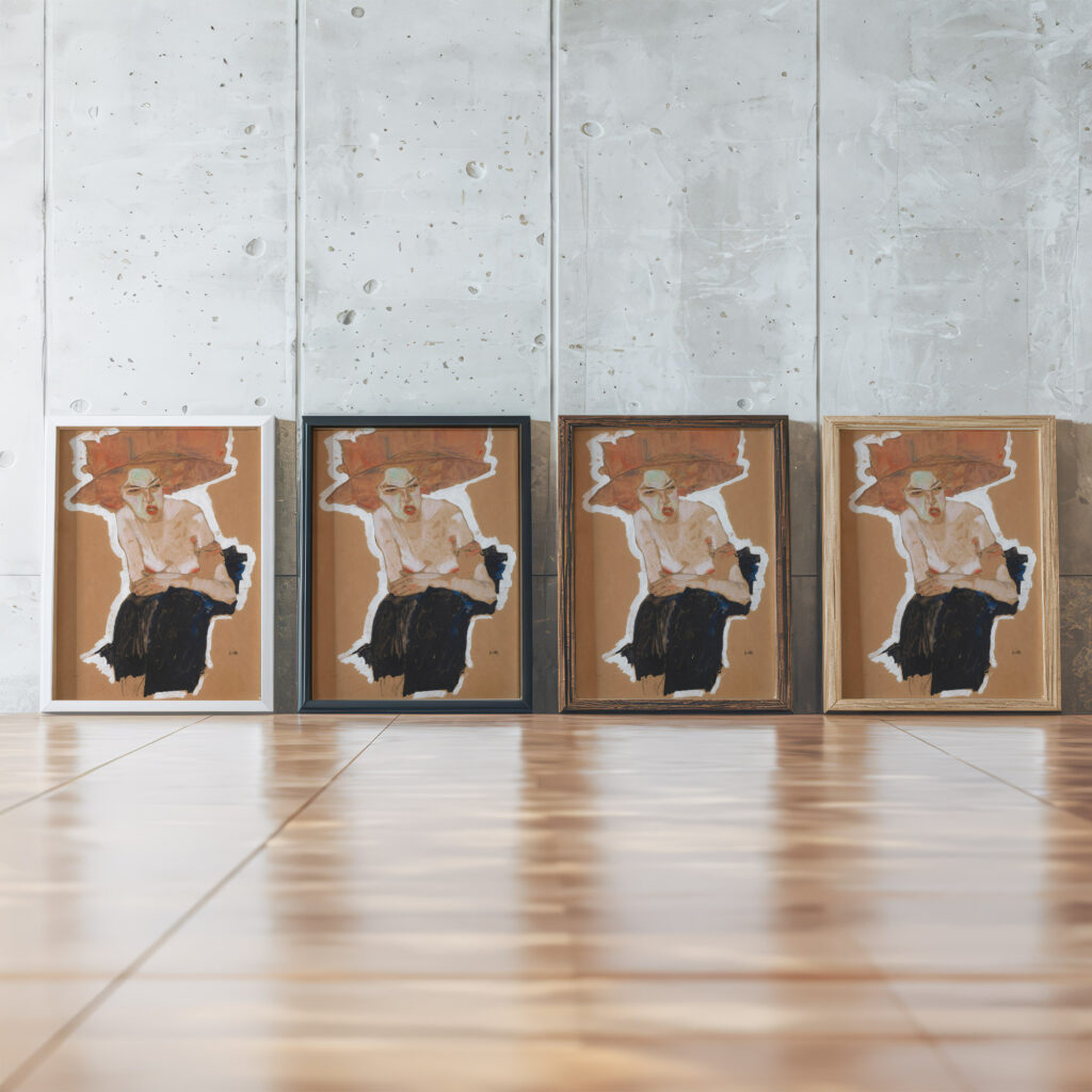Die Hamische 1910 Egon Schiele framed posters mockup