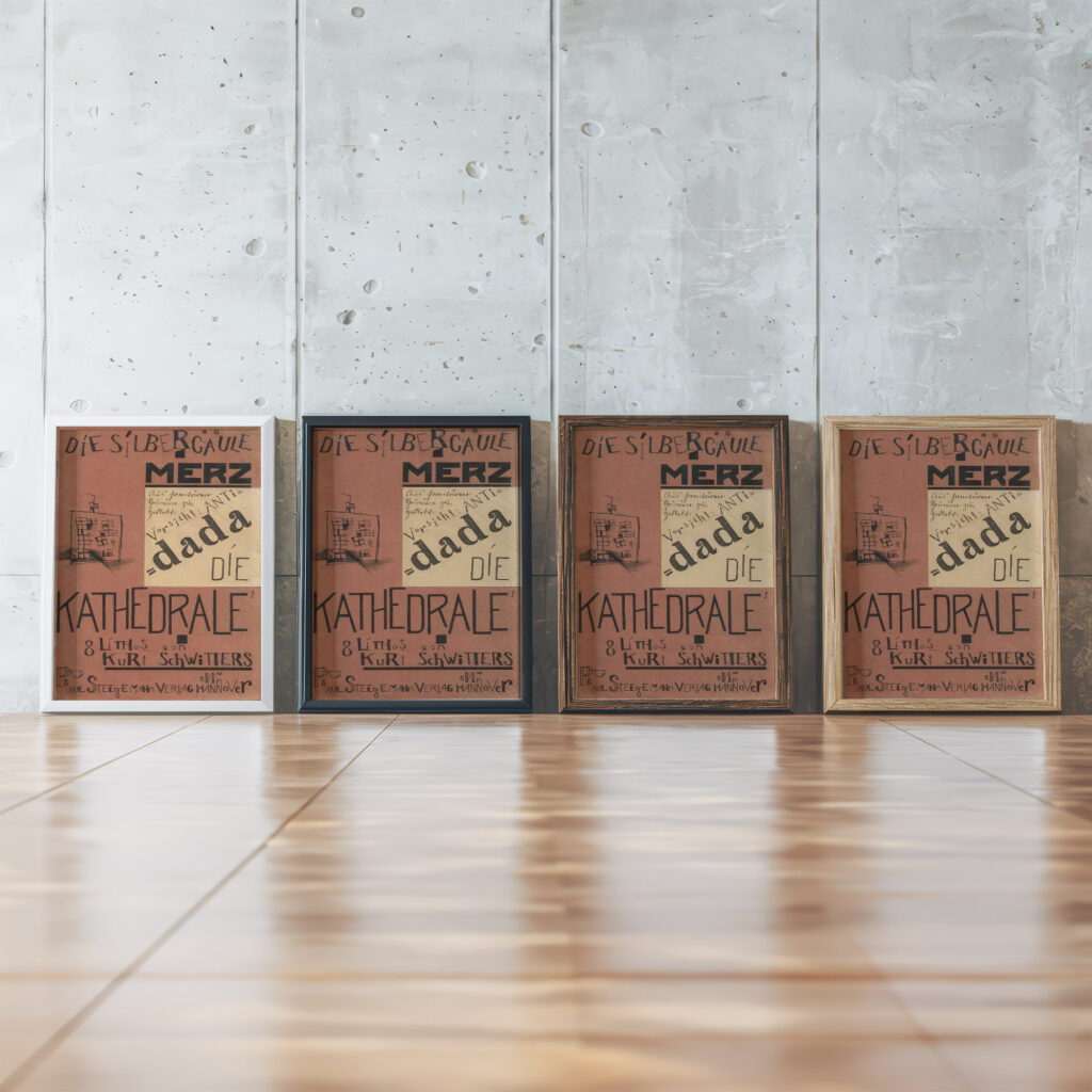 Die Kathedrale – Die Silbergaule 1920 Kurt Schwitters framed posters mockup