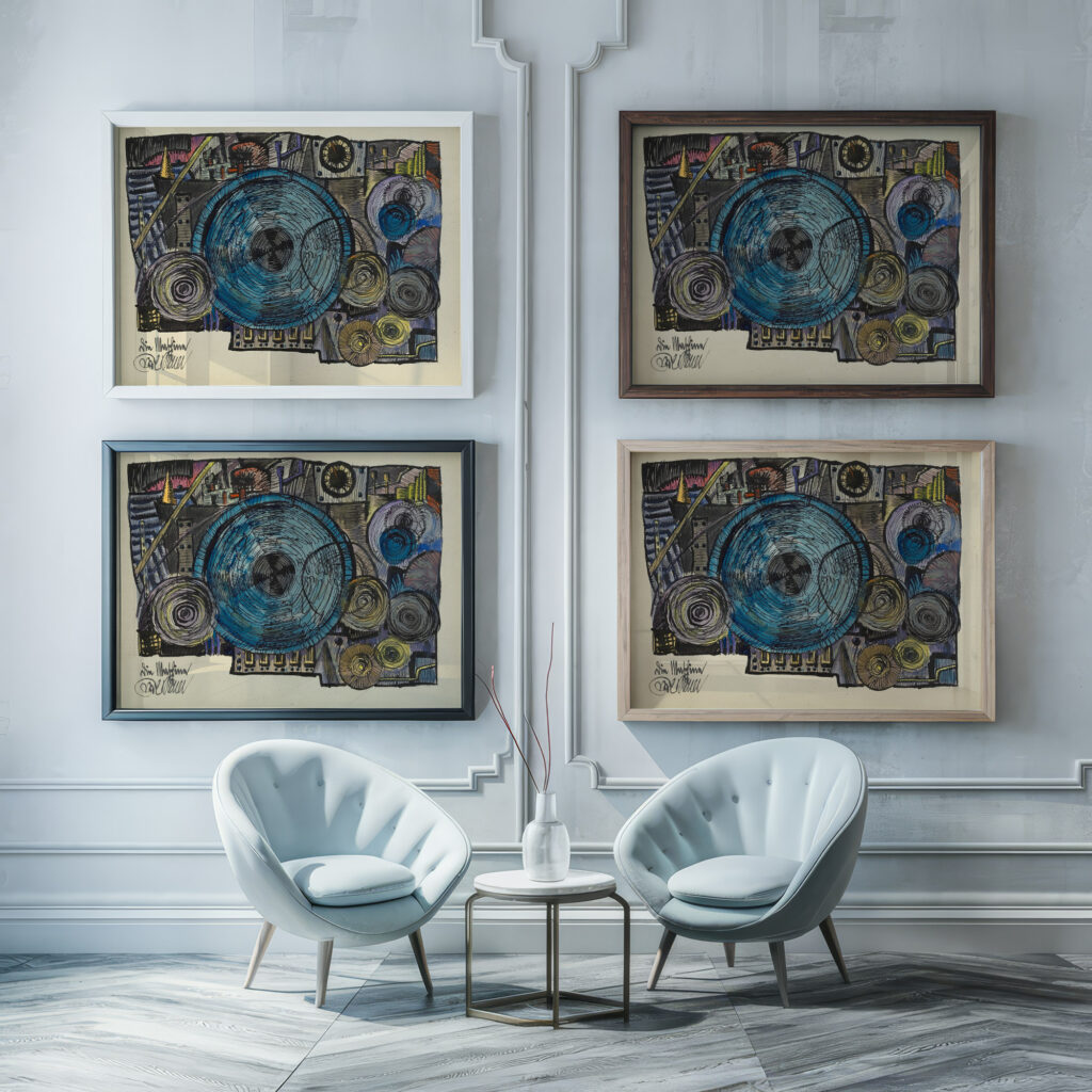 Die Maschine around 1923 Karl Wiener framed posters mockup