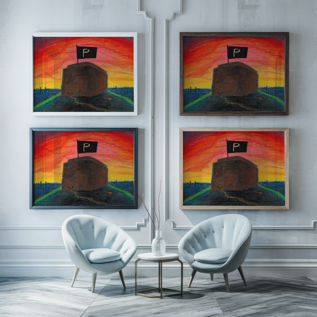 Die Pulverflagge around 1928 Karl Wiener framed posters mockup