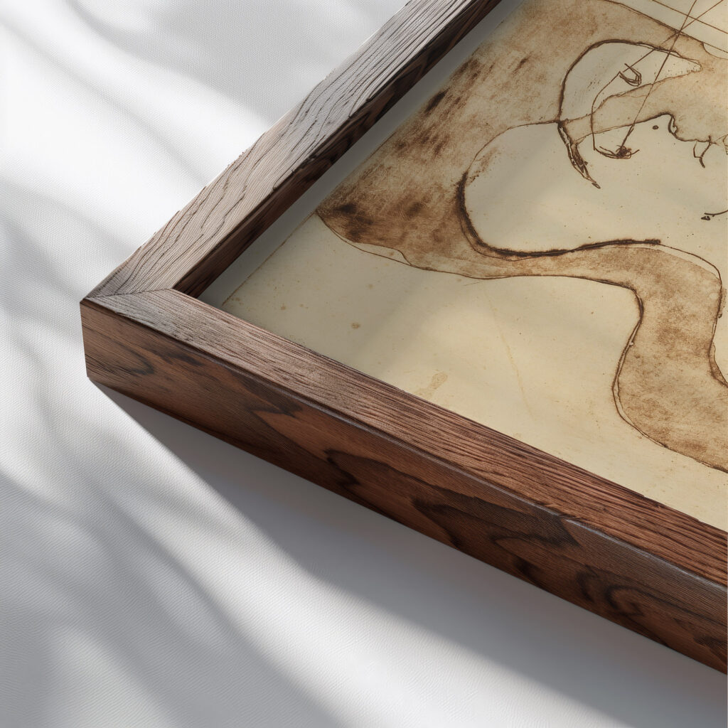 Die Verbindung 1929 Ernst Ludwig Kirchner close up dark wood mockup