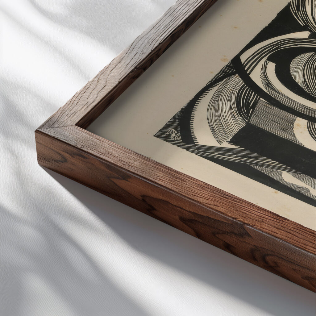 Die Zeichen 1919 20 Otto Freundlich 4 close up dark wood mockup
