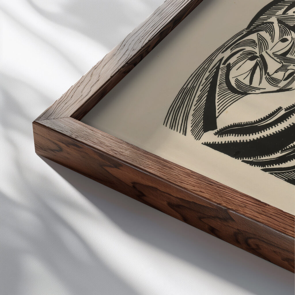 Die Zeichen 1919 20 Otto Freundlich close up dark wood mockup