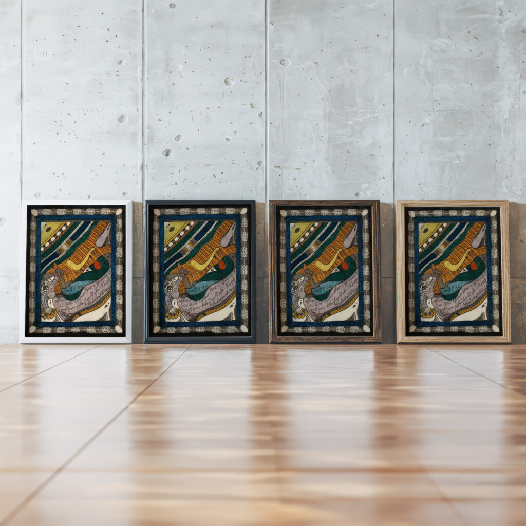 Die heilige Wiegalinda von PantterBann 1917 Adolf Wolfli framed posters mockup