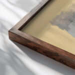 Diseno para el ballet ‘Umbral 1938 Jose Clemente Orozco close up dark wood mockup