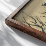 Dom medzi stromami 1927 1928 Konstantin Bauer close up dark wood mockup