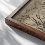 Dom v zahrade 1924–1928 Konstantin Bauer close up dark wood mockup