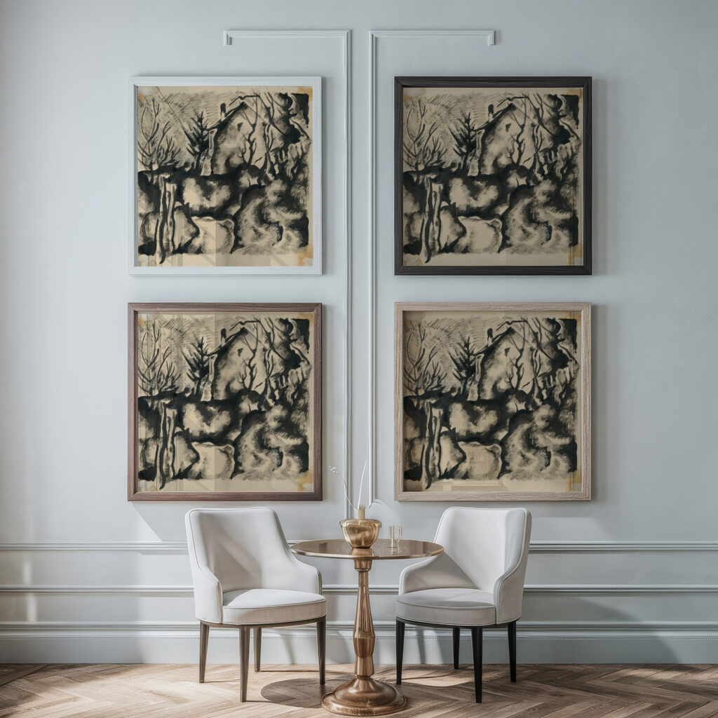 Dom v zahrade 1924–1928 Konstantin Bauer framed posters mockup