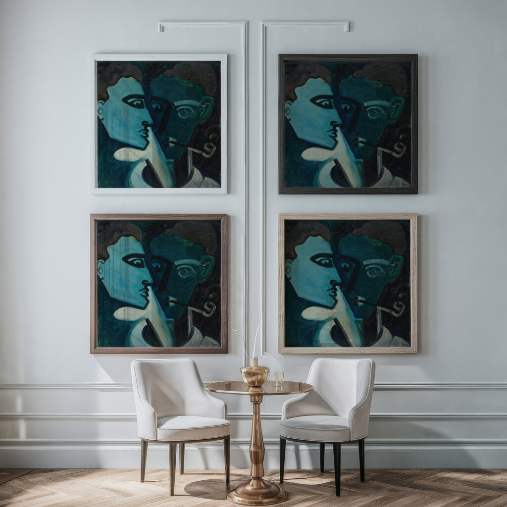 Doppelportrait 1928 Andreas Walser framed posters mockup