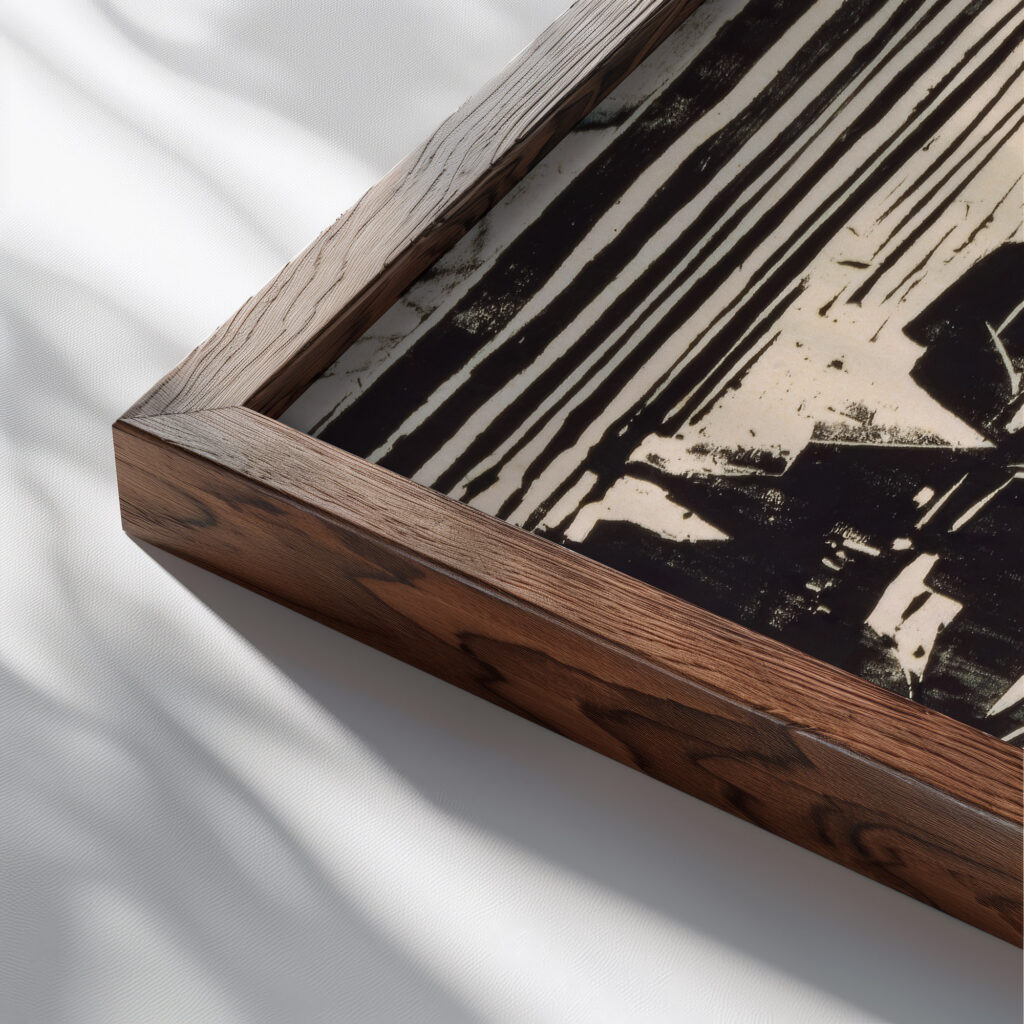 Dorf im Tessin 1925 Albert Muller close up dark wood mockup