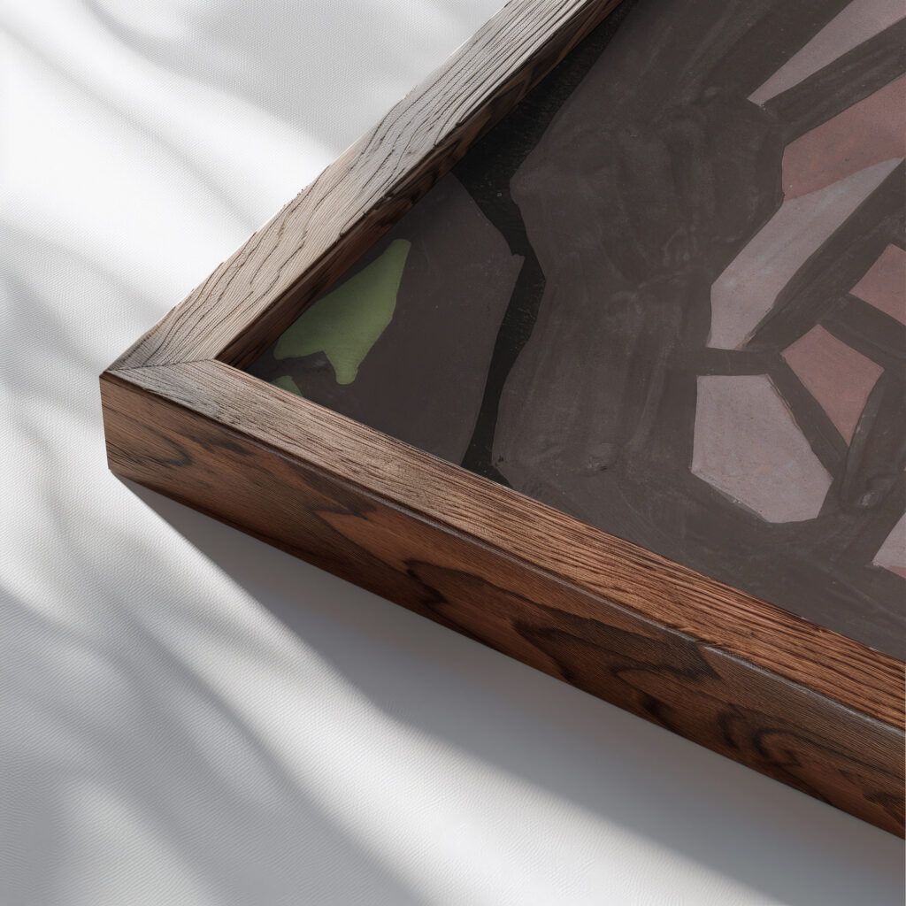 Dorfrose Village Rose 1910 Unknown close up dark wood mockup