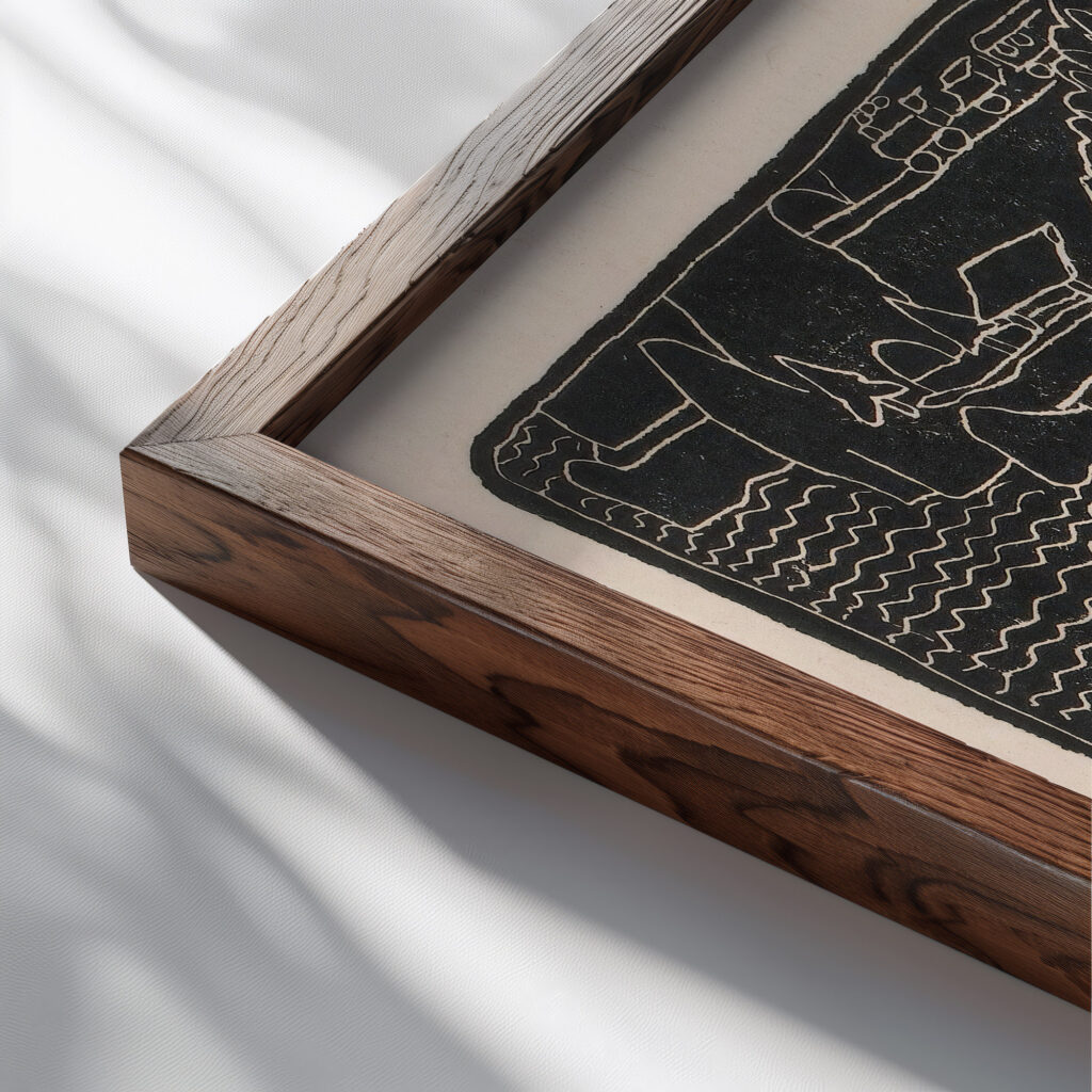 Dorpsgezicht aan de kust 1906 Reijer Stolk close up dark wood mockup