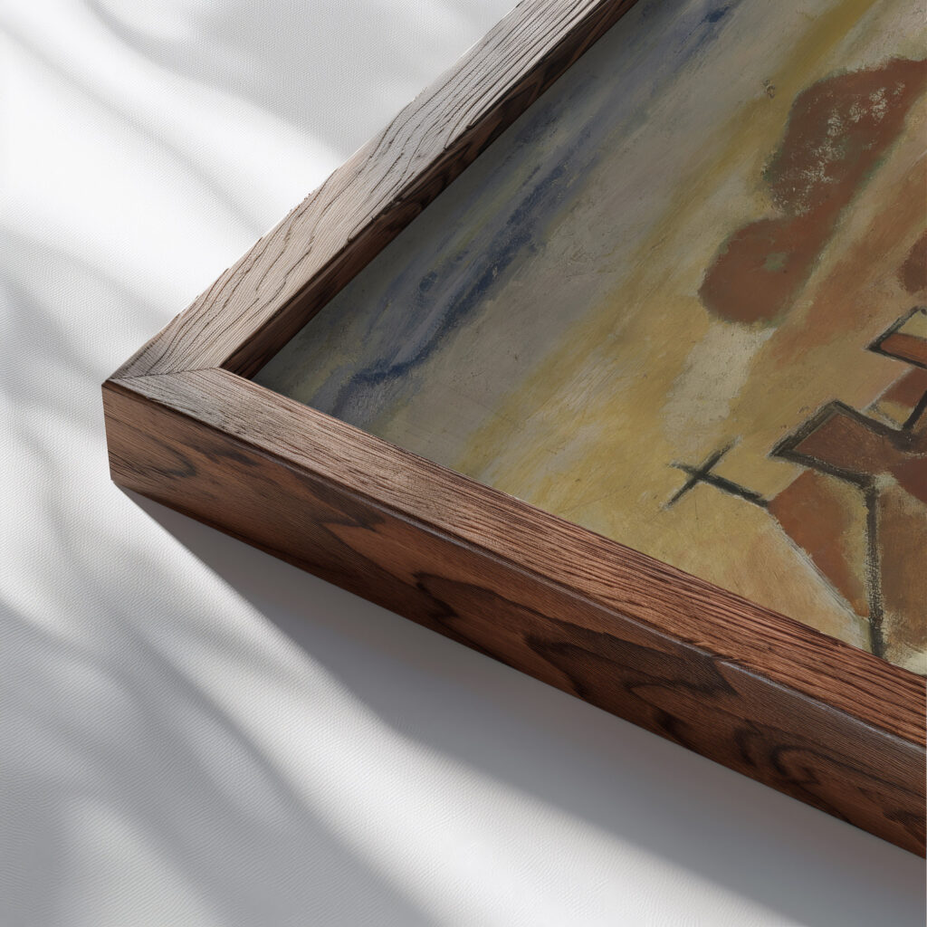 Dorpskermis 1930 Gustave De Smet close up dark wood mockup