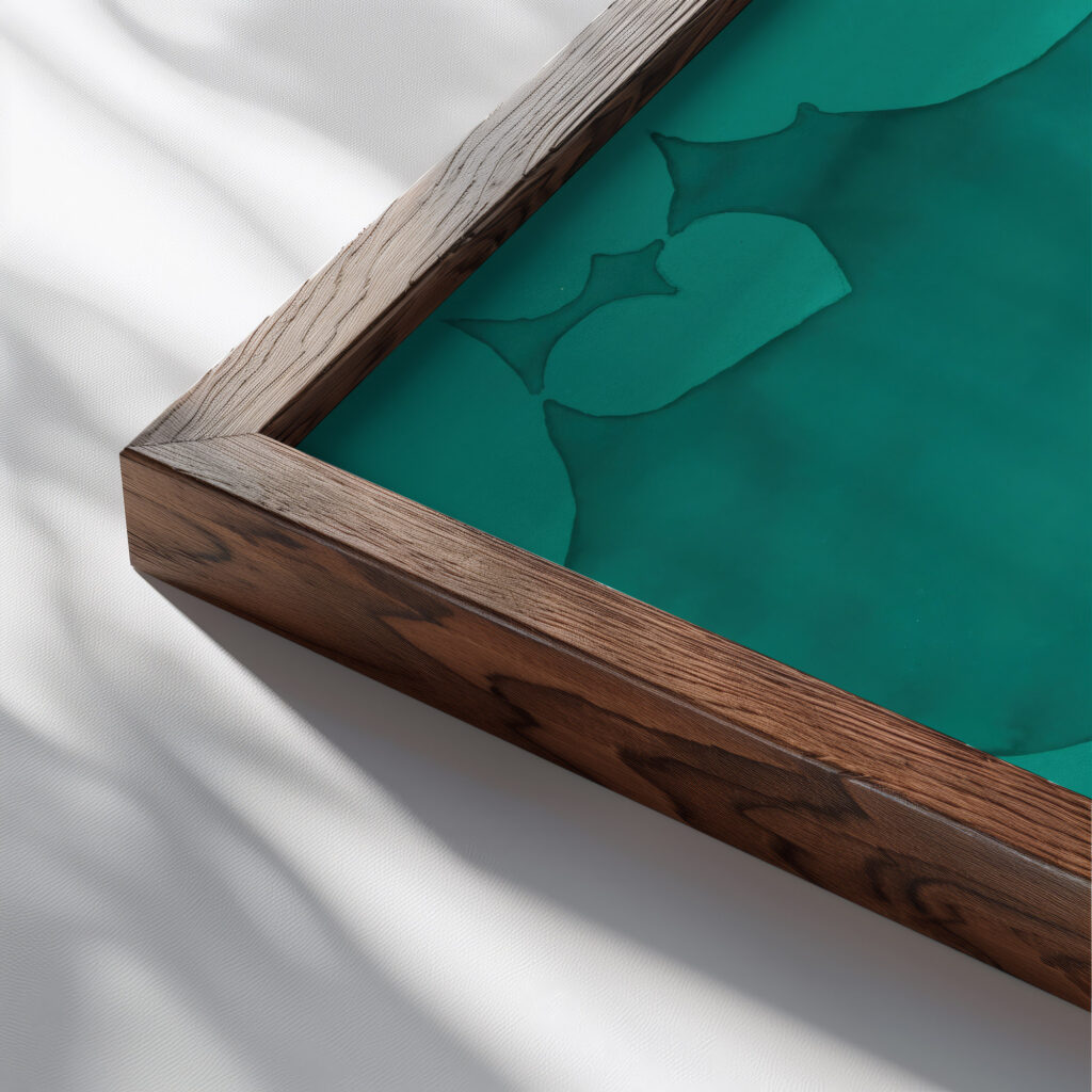 Draperie 1911–17 Unknown close up dark wood mockup