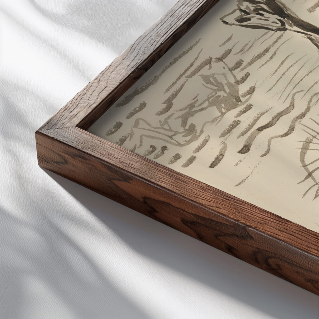 Dream Study 1935 Arnold Peter Weisz Kubincan close up dark wood mockup