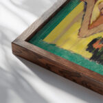 Drehende Tanzerin 1931 Ernst Ludwig Kirchner close up dark wood mockup