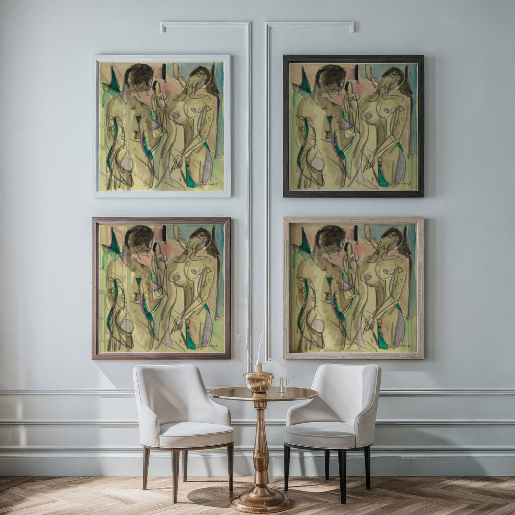 Drei Akte im Wald 1928 Ernst Ludwig Kirchner framed posters mockup