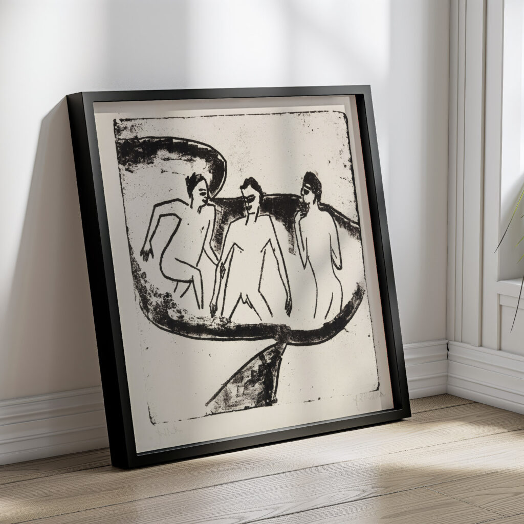 Drei Akte im Wasser Moritzburg 1910 Ernst Ludwig Kirchner 4 mockup