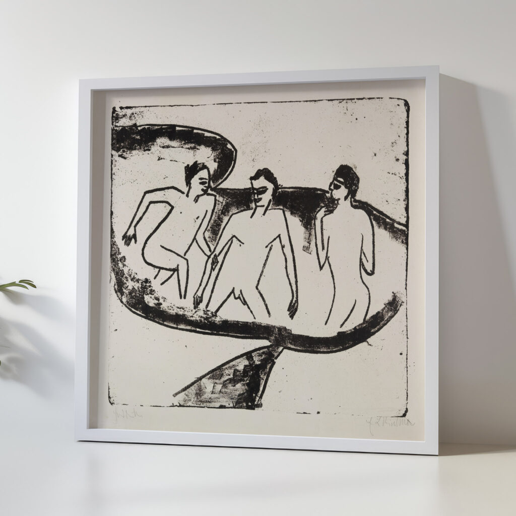 Drei Akte im Wasser Moritzburg 1910 Ernst Ludwig Kirchner 5 mockup