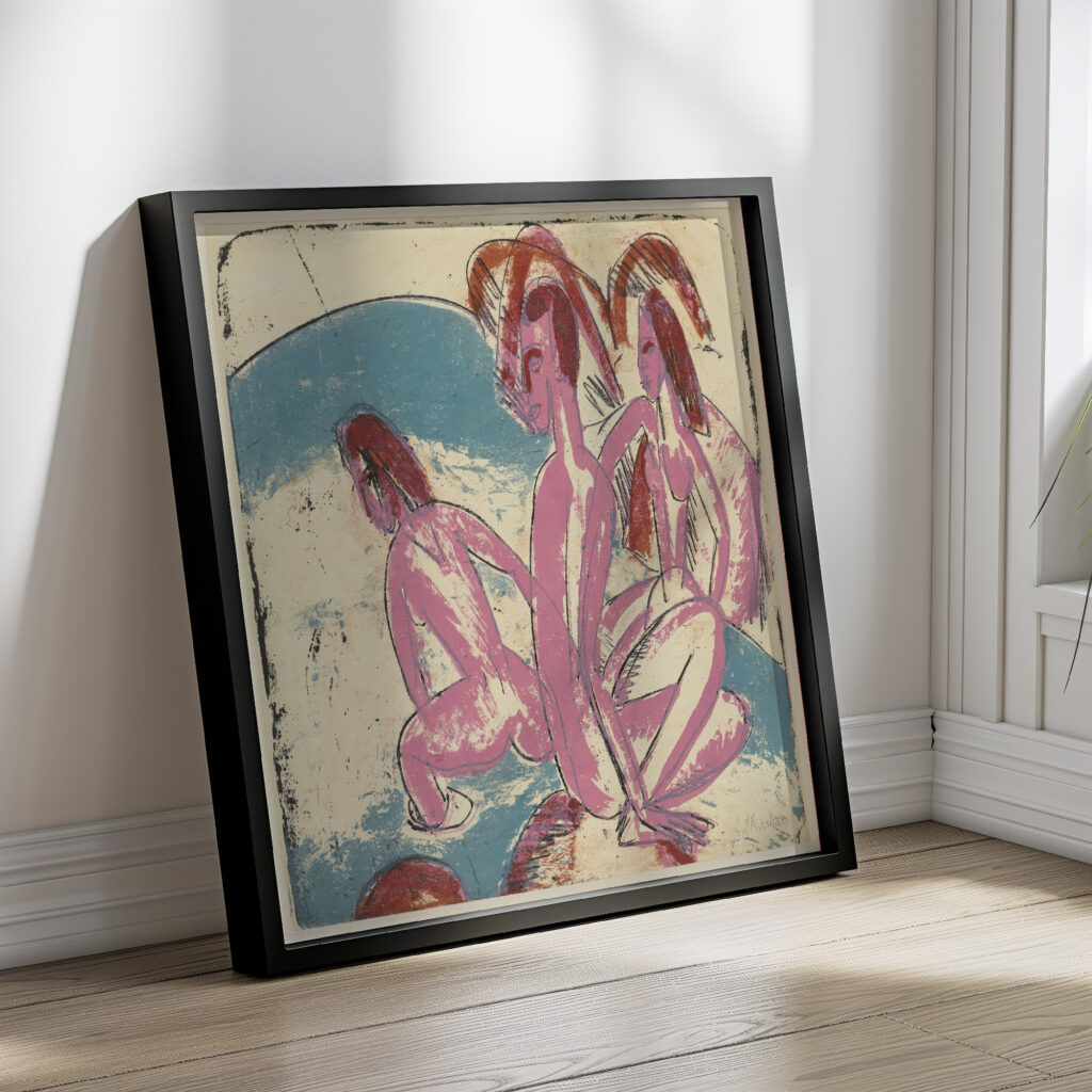 Drei Badende an Steinen Fehmarn 1913 Ernst Ludwig Kirchner 4 mockup