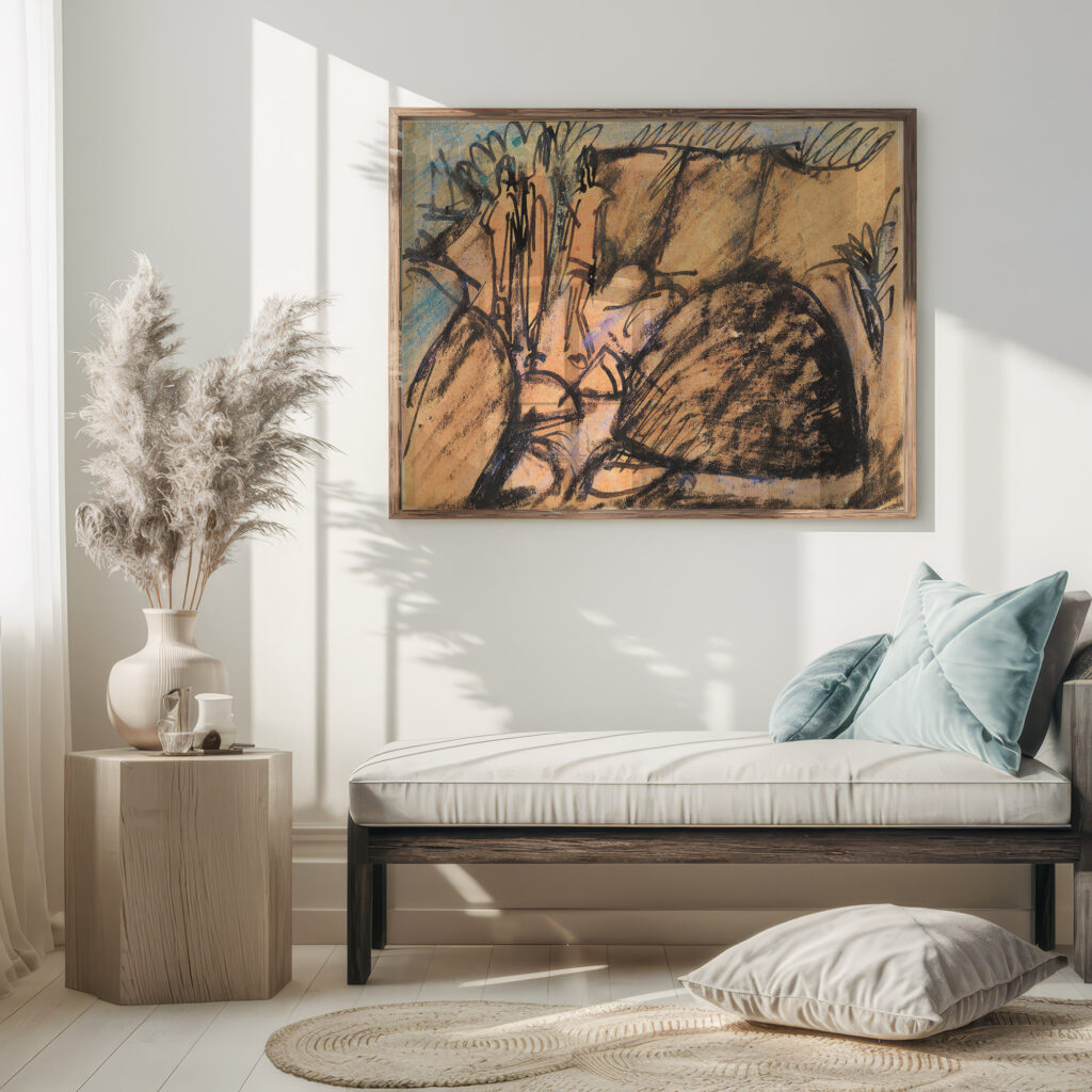 Drei Figuren auf Fehmarn Postkarte 1914 Ernst Ludwig Kirchner 5 mockup