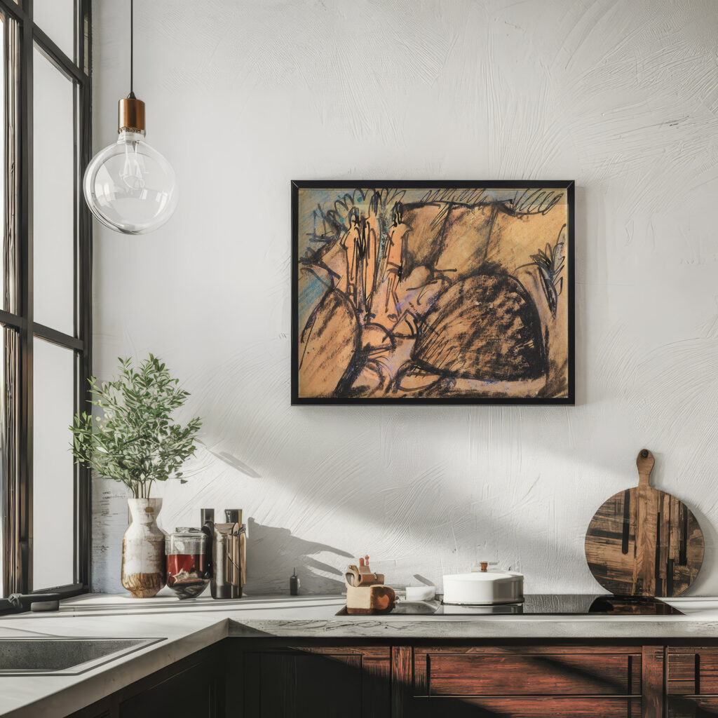 Drei Figuren auf Fehmarn Postkarte 1914 Ernst Ludwig Kirchner 6 mockup