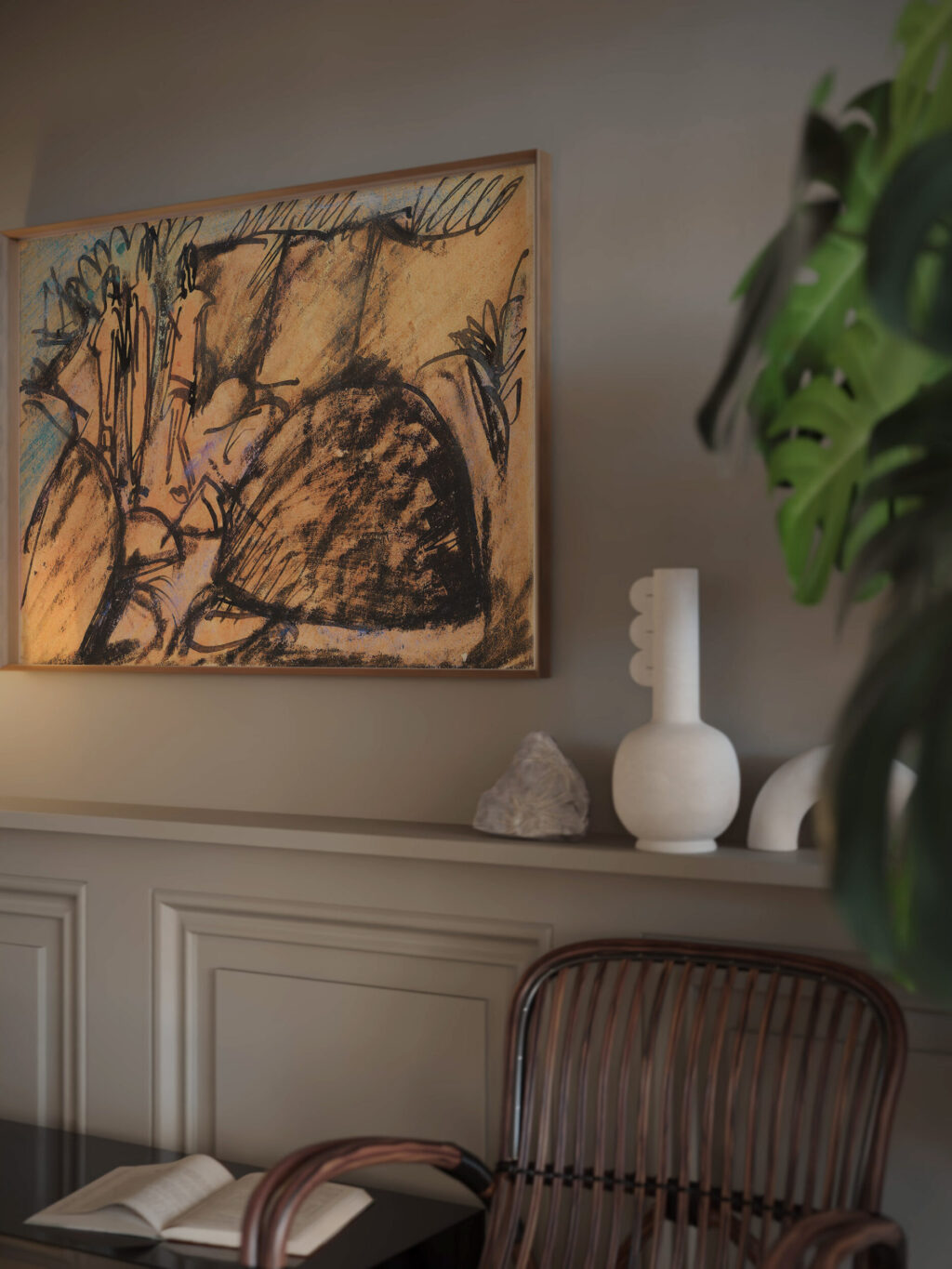 Drei Figuren auf Fehmarn Postkarte 1914 Ernst Ludwig Kirchner video mockup