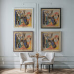 Drei Figuren in Landschaft 1920 Adolf Holzel framed posters mockup