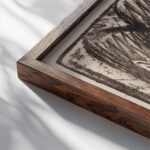 Drei Madchen im Profil 1921 Otto Mueller close up dark wood mockup