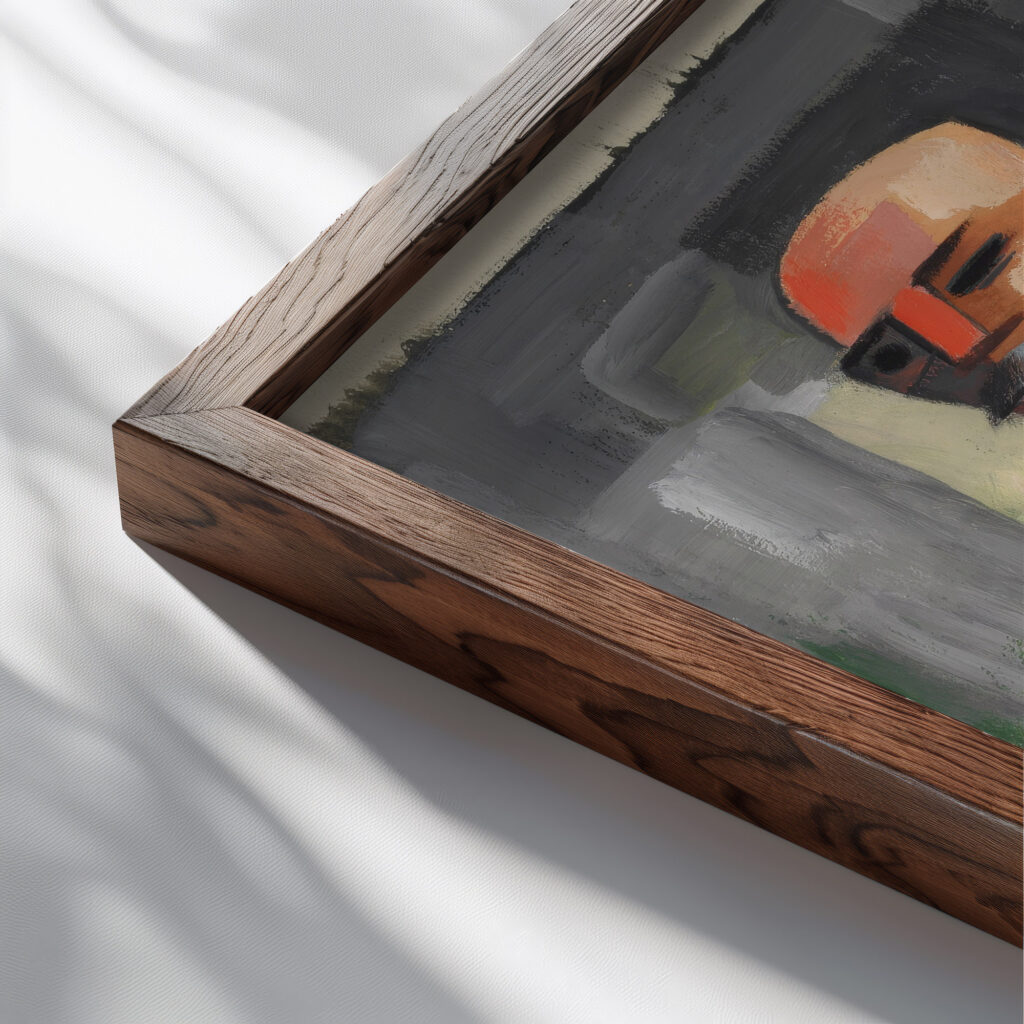 Drei Manner o.J. around 1935 Karl Wiener close up dark wood mockup