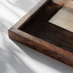 Drei vor Schatten 1932 Oskar Schlemmer close up dark wood mockup