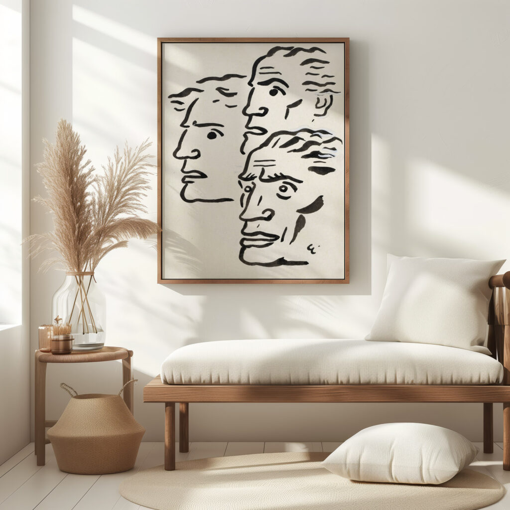 Drie mannenkoppen 1891 Leo Gestel 5 mockup