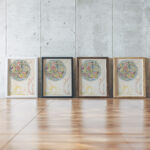 Drie ontwerpen voor aardewerkdecoratie voor schotel 1918 03 15 Theo Colenbrander framed posters mockup